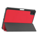 iPad Mini 7 (A17 Pro 2024) Tri Fold PU Leather Case with Pencil Holder [Red]