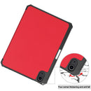 iPad Mini 7 (A17 Pro 2024) Tri Fold PU Leather Case with Pencil Holder [Red]
