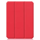 iPad Mini 7 (A17 Pro 2024) Tri Fold PU Leather Case with Pencil Holder [Red]