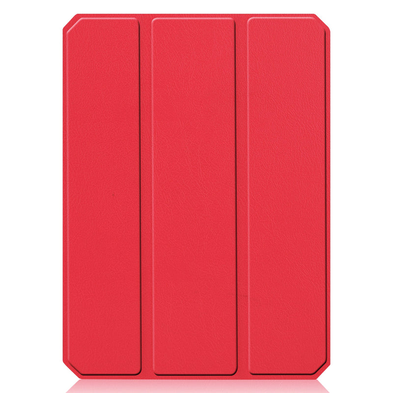 iPad Mini 7 (A17 Pro 2024) Tri Fold PU Leather Case with Pencil Holder [Red]