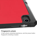 iPad Mini 7 (A17 Pro 2024) Tri Fold PU Leather Case with Pencil Holder [Red]