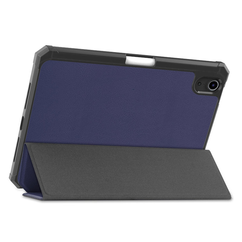 iPad Mini 7 (A17 Pro 2024) Tri Fold PU Leather Case with Pencil Holder [Navy]