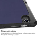 iPad Mini 7 (A17 Pro 2024) Tri Fold PU Leather Case with Pencil Holder [Navy]