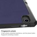 iPad Mini 7 (A17 Pro 2024) Tri Fold PU Leather Case with Pencil Holder [Navy]