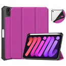 iPad Mini 7 (A17 Pro 2024) Tri Fold PU Leather Case with Pencil Holder [Purple]
