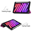 iPad Mini 7 (A17 Pro 2024) Tri Fold PU Leather Case with Pencil Holder [Purple]