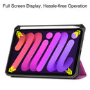 iPad Mini 7 (A17 Pro 2024) Tri Fold PU Leather Case with Pencil Holder [Purple]