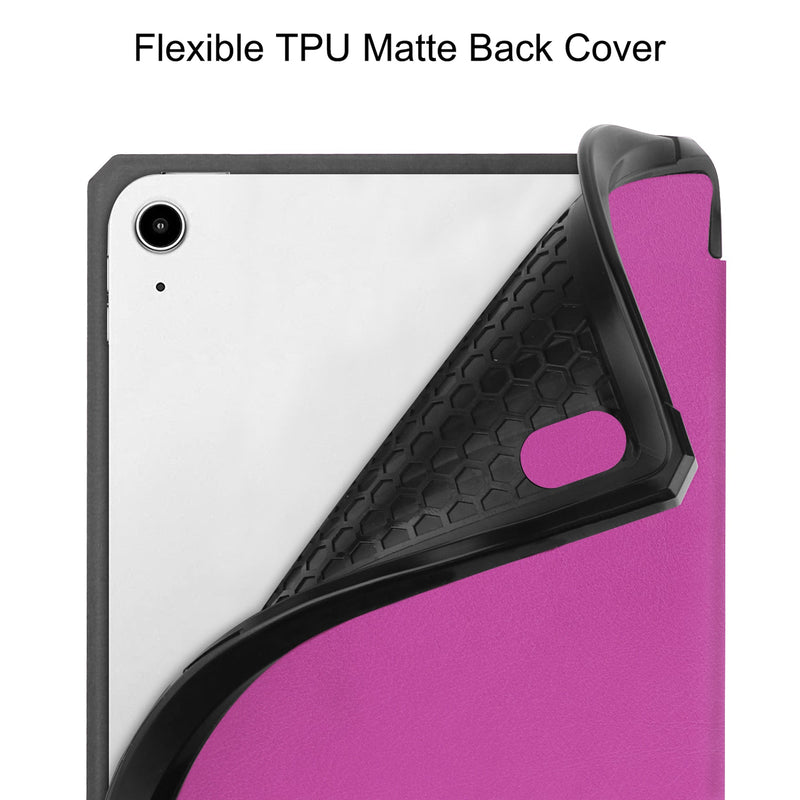 iPad Mini 7 (A17 Pro 2024) Tri Fold PU Leather Case with Pencil Holder [Purple]