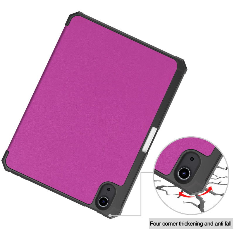 iPad Mini 7 (A17 Pro 2024) Tri Fold PU Leather Case with Pencil Holder [Purple]