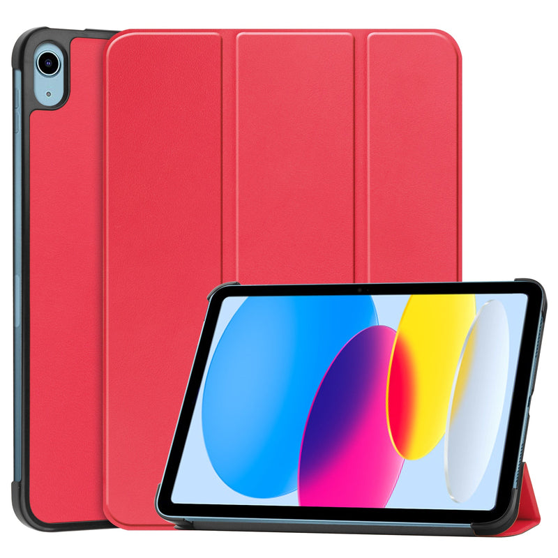 iPad 11 (A16, 2025) Tri Fold PU Leather Case [Red]