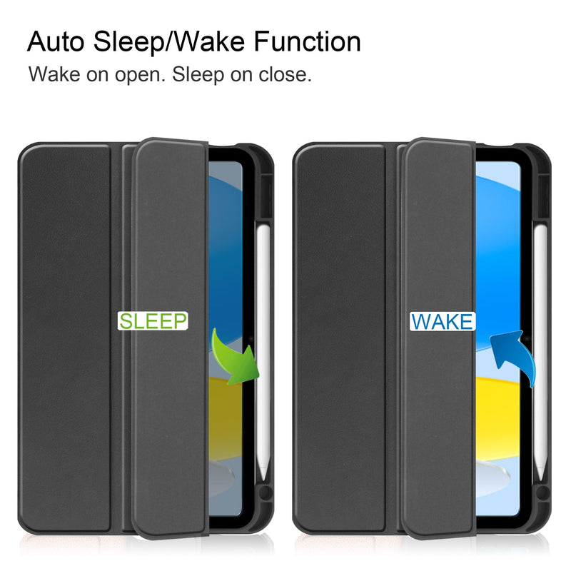 iPad 11 (A16, 2025) PU Leather Case with Pen Holder [Black]