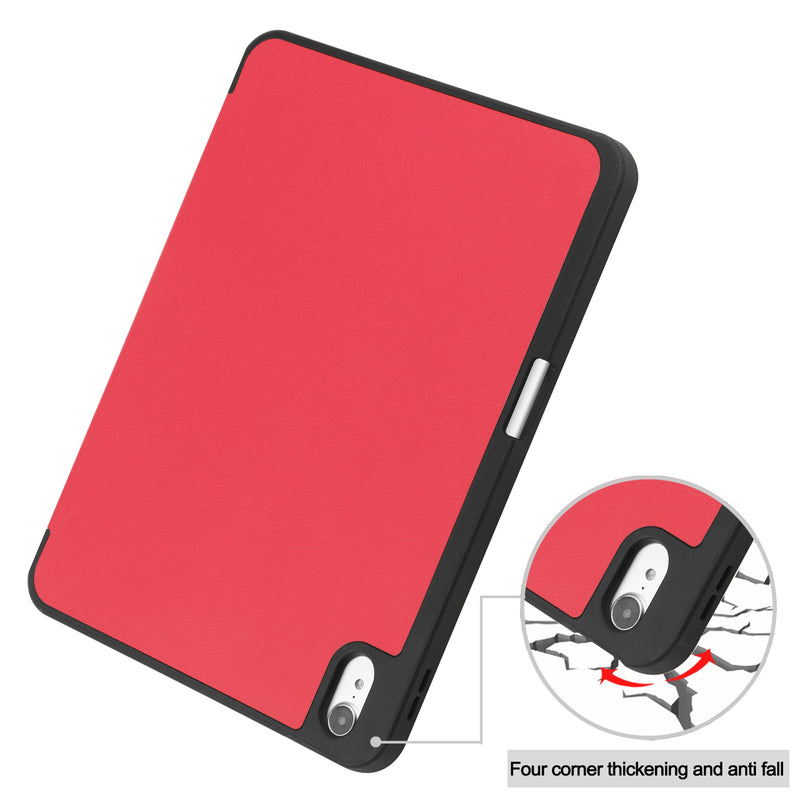 iPad 11 (A16, 2025) PU Leather Case with Pen Holder [Red]
