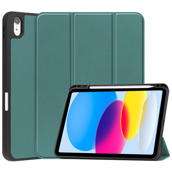 iPad 11 (A16, 2025) PU Leather Case with Pen Holder [Teal]
