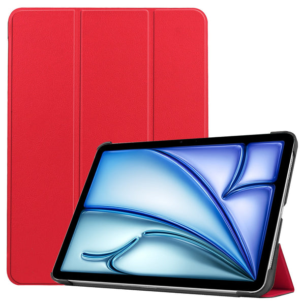 iPad Air 11 (M3, 2025) Tri Fold PU Leather Case [Red]