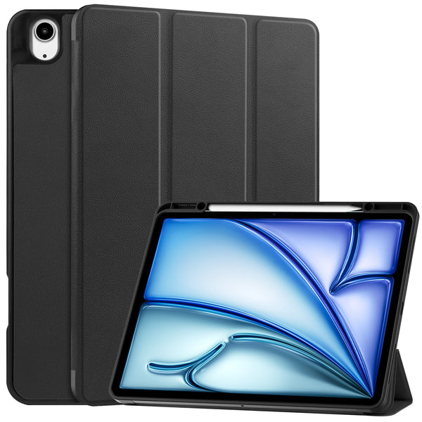 iPad Air 13 (M3, 2025) Tri Fold Case with Pen Holder [Black]
