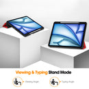 iPad Air 13 (M3, 2025) Tri Fold Case with Pen Holder [Red]