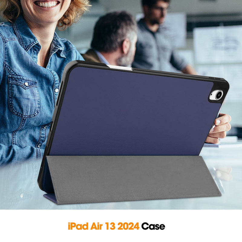 iPad Air 13 (M3, 2025) Tri Fold Case with Pen Holder [Navy]