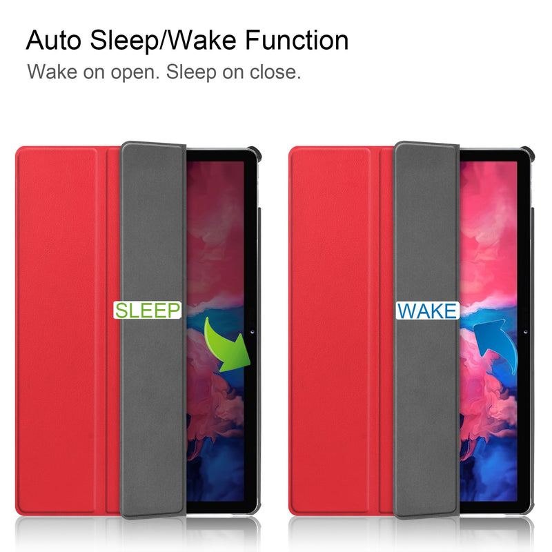 Lenovo Tab P11 J606F Tri-Fold PU Case [Red]