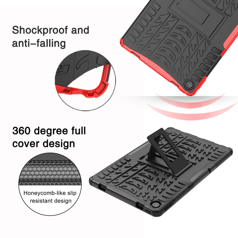 Lenovo Tab M10 Plus (3rd Gen) TB125 Heavy Duty Rugged Case [Red]