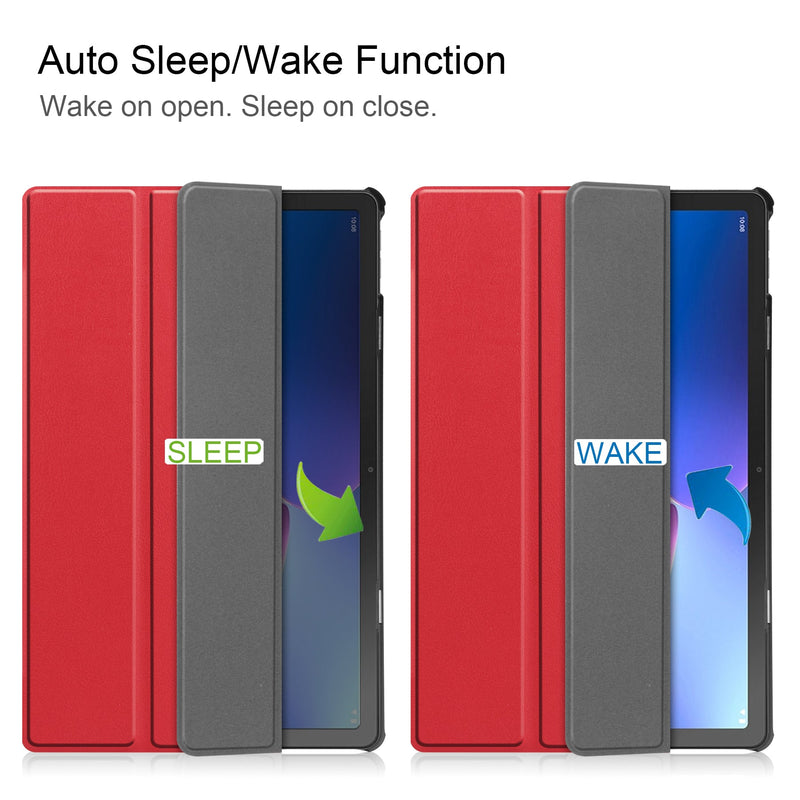 Lenovo Tab M10 Plus (3rd Gen) TB125 Tri-Fold PU Case [Red]