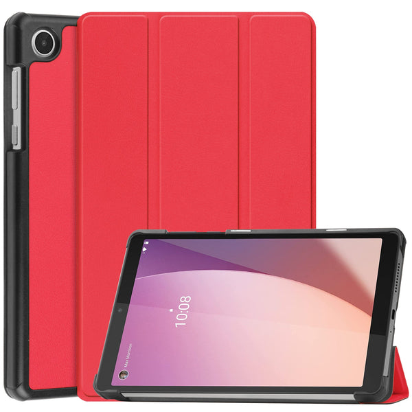 Lenovo Tab M8 (4th Gen) TB300 Tri-Fold PU Case [Red]
