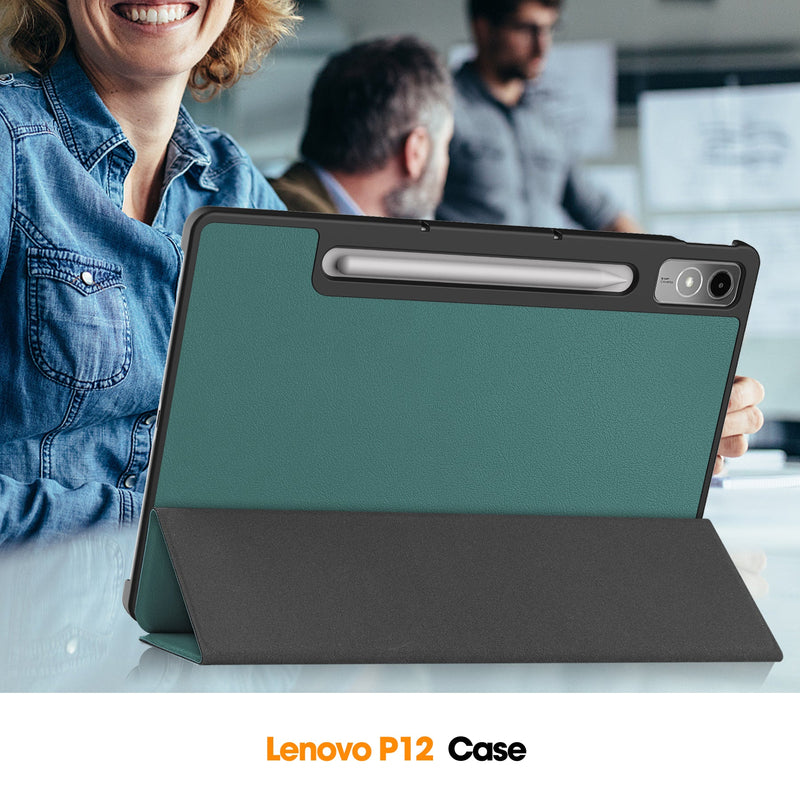Lenovo Tab P12 TB370 Tri-Fold PU Case [Teal]