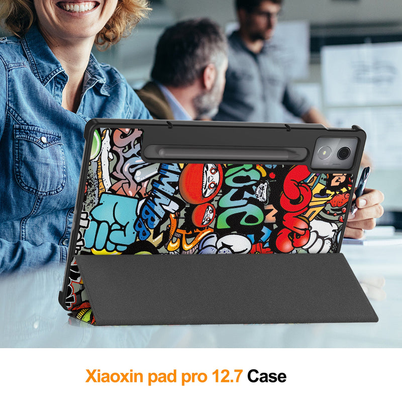 Lenovo Idea Tab Pro 12.7" Designer Tri Fold Case [Graffiti]