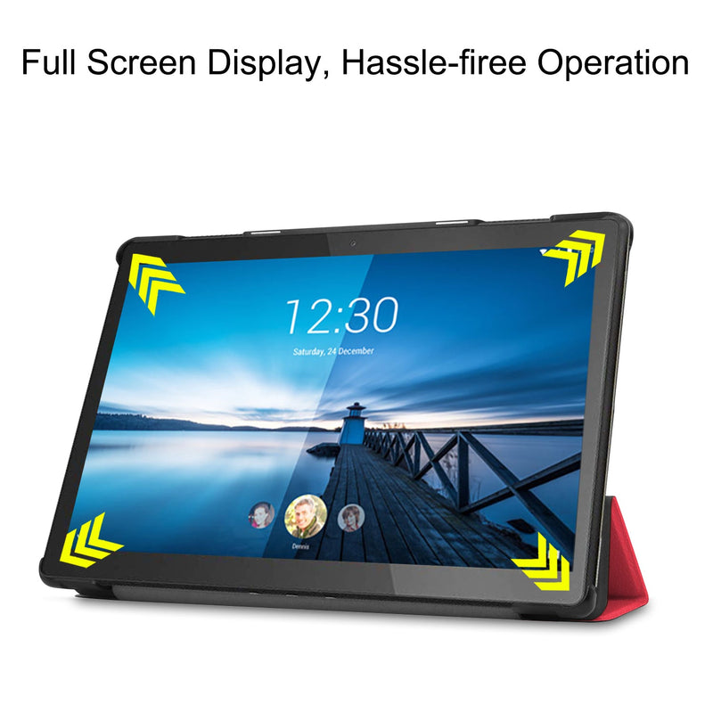 Lenovo Tab M10 FHD Rel TB-X605LC Tri-Fold PU Case [Red]