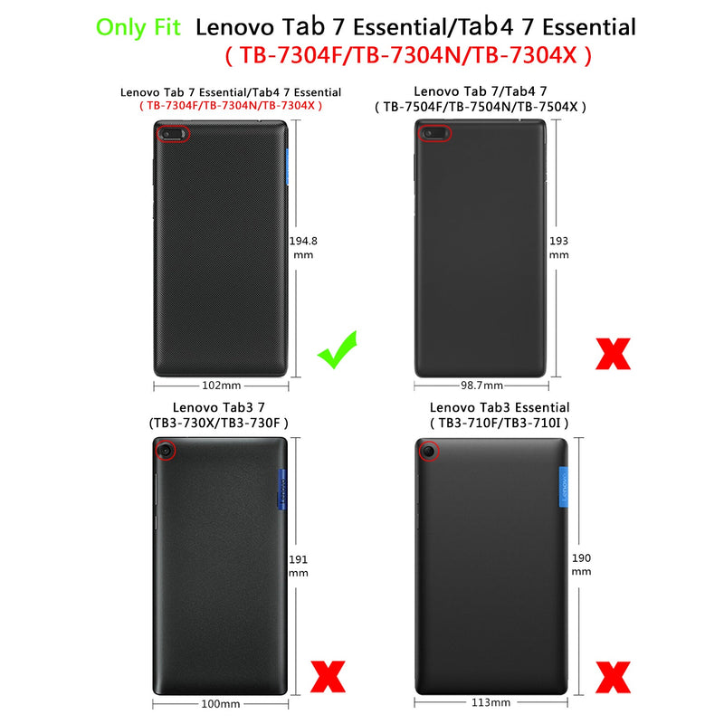 Lenovo Tab 7 Essential TB-7304F Tri-Fold PU Case [Black]