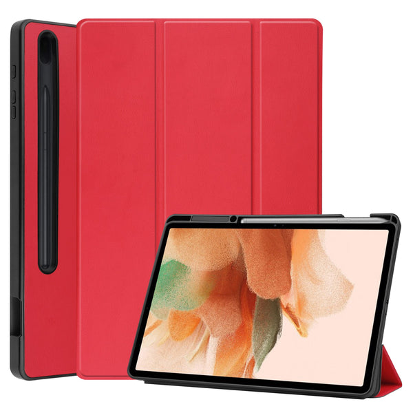 Samsung Tab S7 FE Case Tri-Fold Pen Holder (Red)