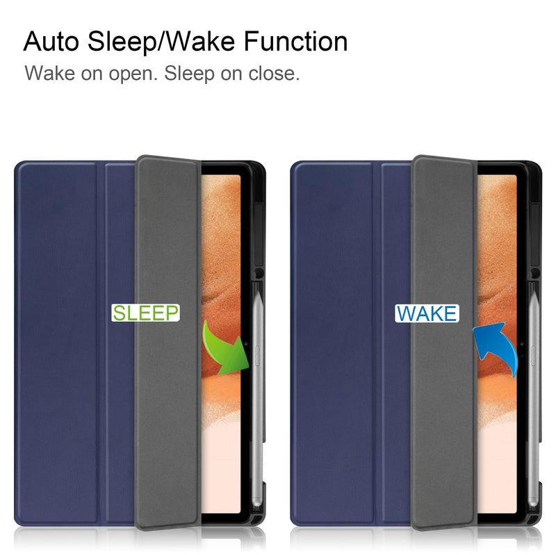 Samsung Tab S7 FE Case Tri-Fold Pen Holder (Navy)