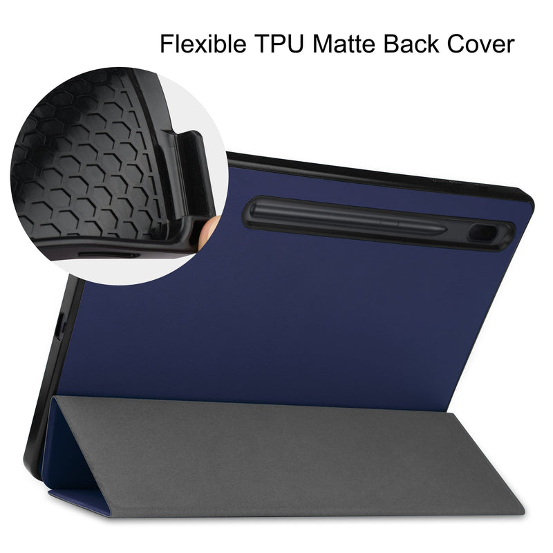 Samsung Tab S8+ Case Tri-Fold Pen Holder (Navy)