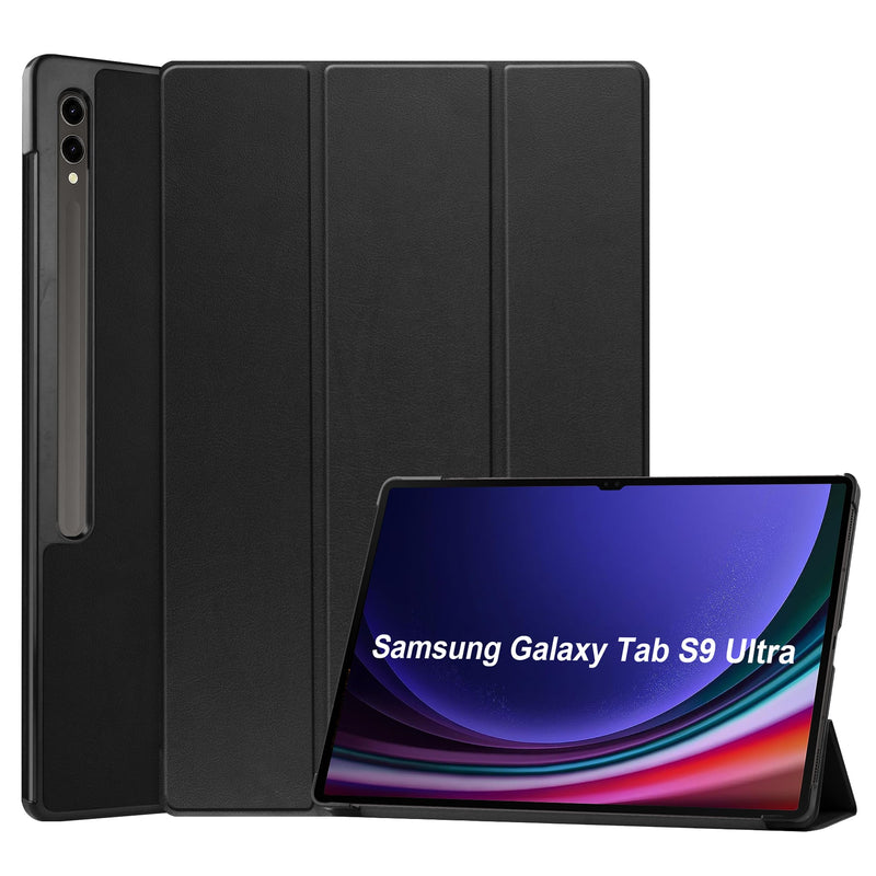 Samsung Galaxy Tab S10 Ultra Tri Fold PU Leather Case [Black]