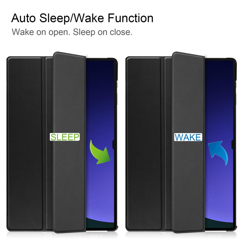 Samsung Galaxy Tab S10 Ultra Tri Fold PU Leather Case [Black]