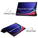 Samsung Galaxy Tab S10 Ultra Tri Fold PU Leather Case [Black]