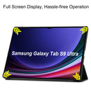 Samsung Galaxy Tab S10 Ultra Tri Fold PU Leather Case [Black]