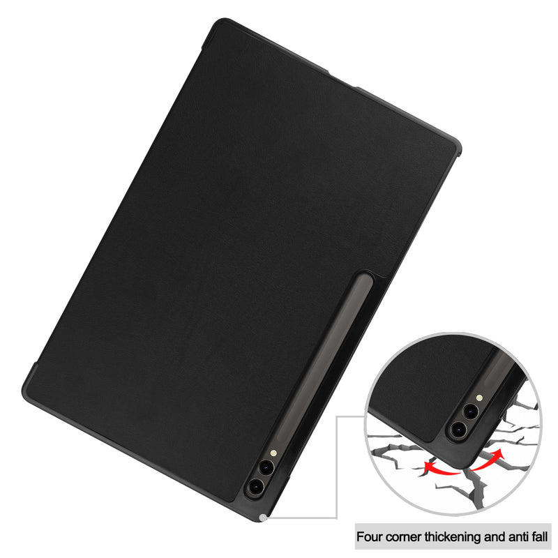 Samsung Galaxy Tab S10 Ultra Tri Fold PU Leather Case [Black]
