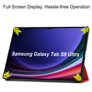 Samsung Galaxy Tab S10 Ultra Tri Fold PU Leather Case [Red]