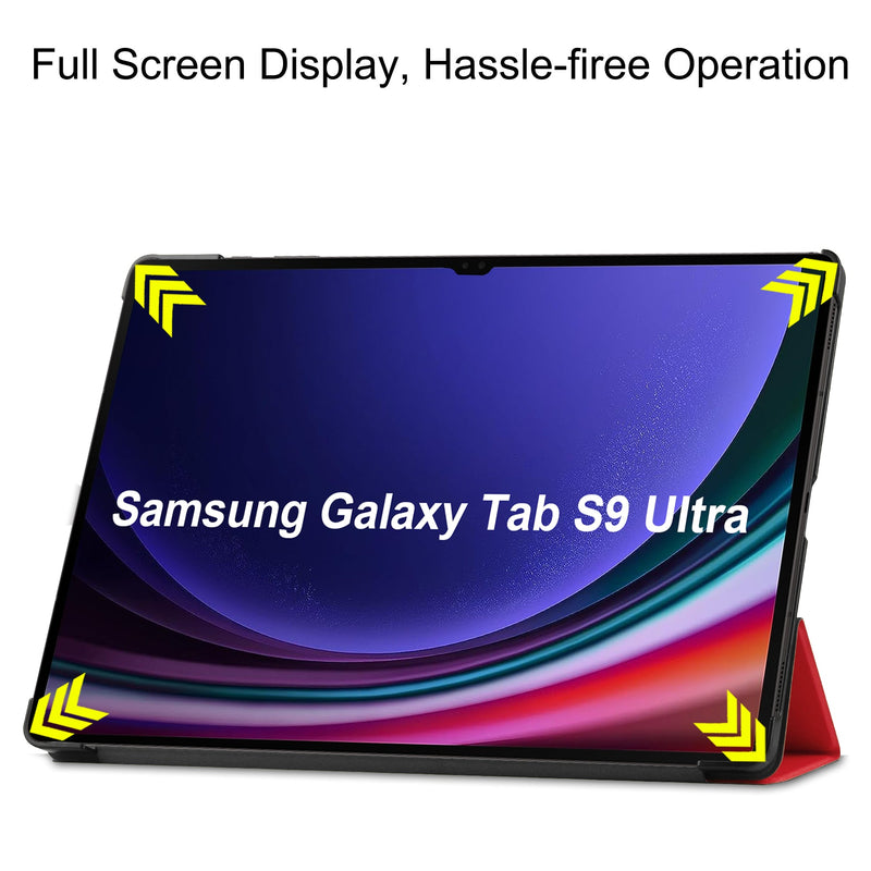 Samsung Galaxy Tab S10 Ultra Tri Fold PU Leather Case [Red]