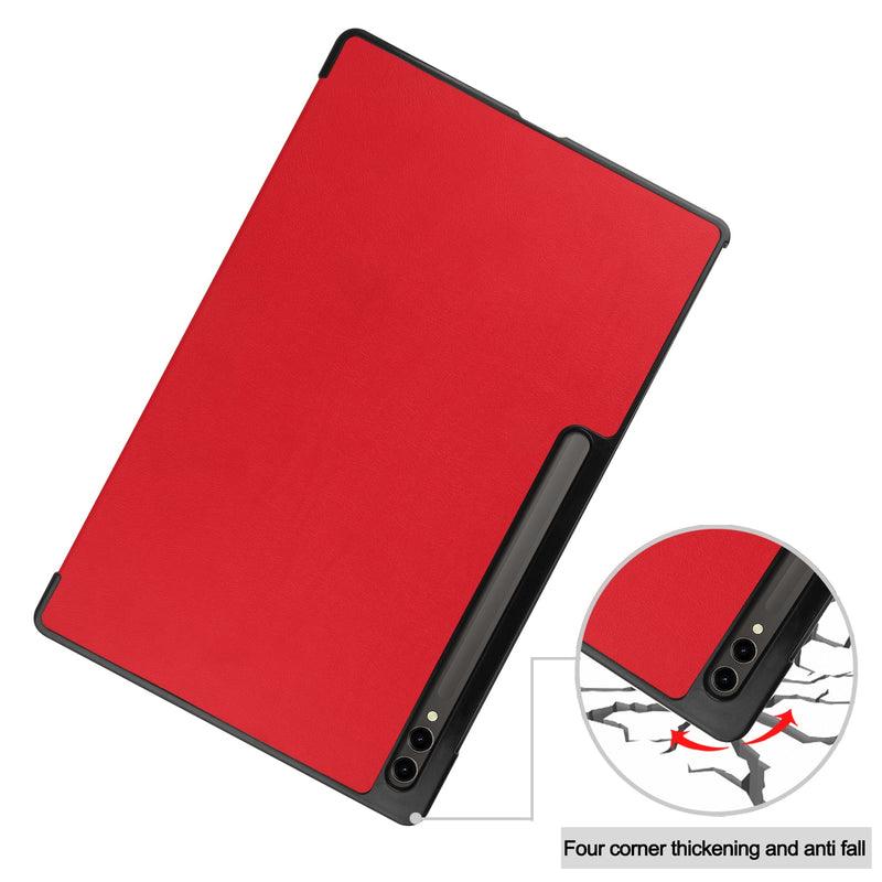 Samsung Galaxy Tab S10 Ultra Tri Fold PU Leather Case [Red]