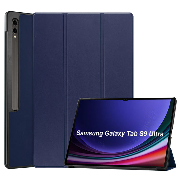 Samsung Galaxy Tab S10 Ultra Tri Fold PU Leather Case [Navy]