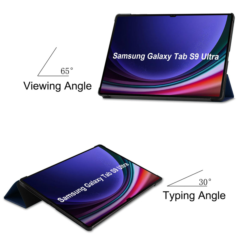 Samsung Galaxy Tab S10 Ultra Tri Fold PU Leather Case [Navy]
