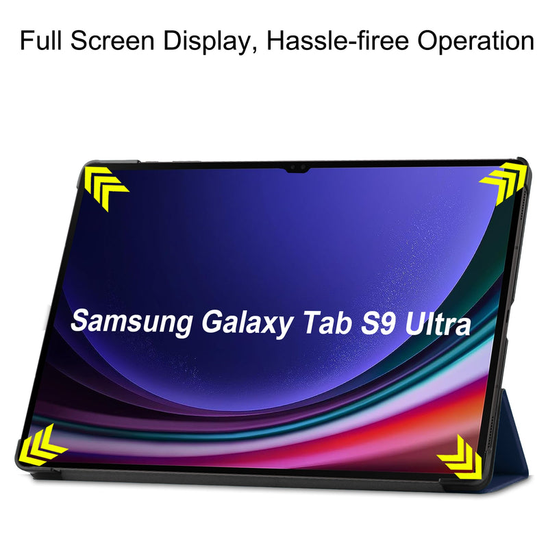 Samsung Galaxy Tab S10 Ultra Tri Fold PU Leather Case [Navy]