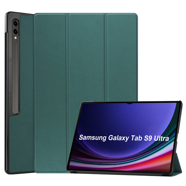 Samsung Galaxy Tab S10 Ultra Tri Fold PU Leather Case [Teal]