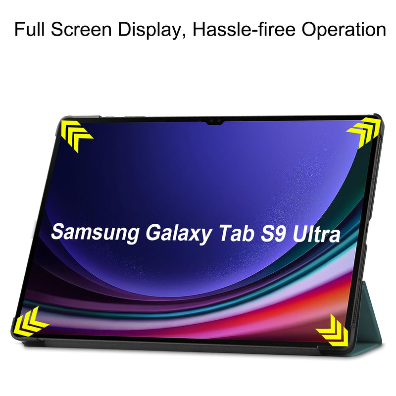 Samsung Galaxy Tab S10 Ultra Tri Fold PU Leather Case [Teal]