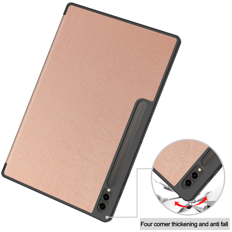 Samsung Galaxy Tab S10 Ultra Tri Fold Case with Pen Holder [RoseGold]