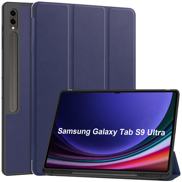 Samsung Galaxy Tab S10 Ultra Tri Fold Case with Pen Holder [Navy]