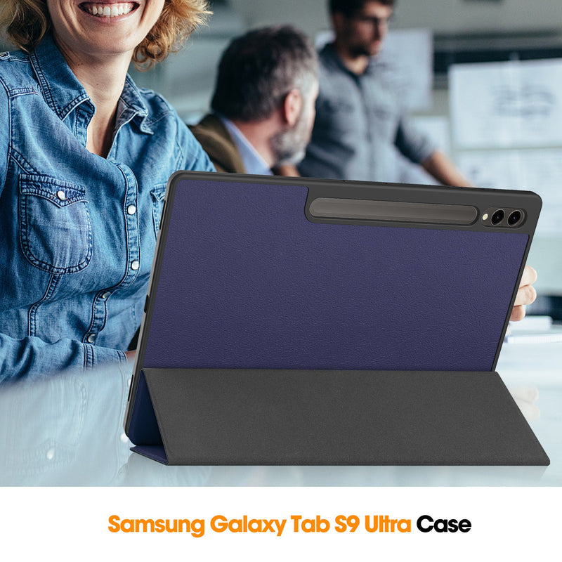 Samsung Galaxy Tab S10 Ultra Tri Fold Case with Pen Holder [Navy]