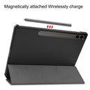 Samsung Galaxy Tab S10 Plus Tri Fold PU Leather Case [Black]