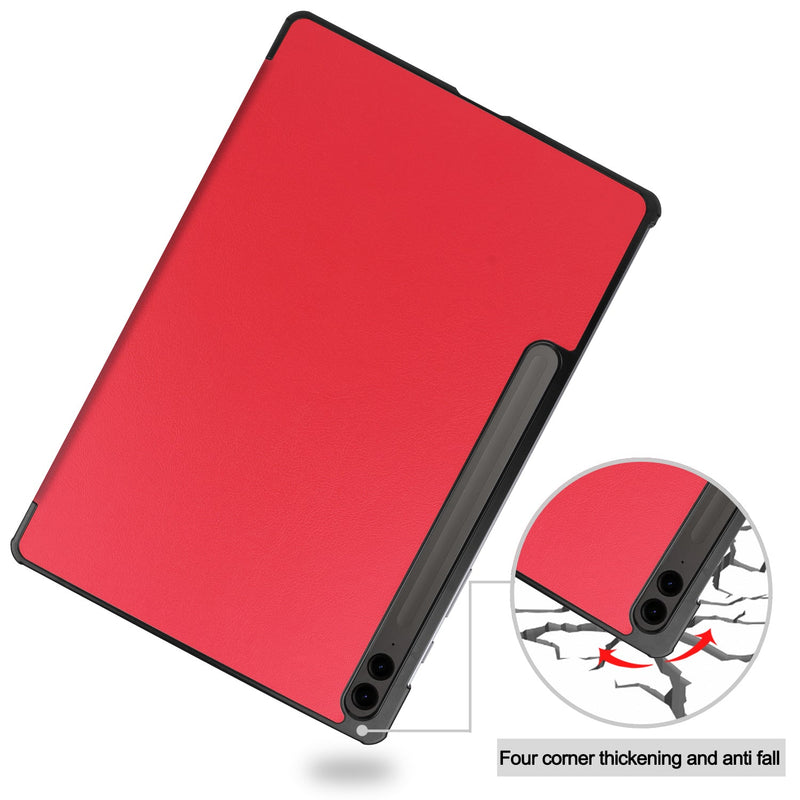 Samsung Galaxy Tab S10 Plus Tri Fold PU Leather Case [Red]